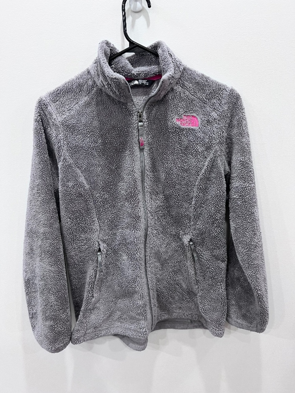 The North Face Girls Osito Fleece Jacket L 14/16 Gray Pink Full Zip
